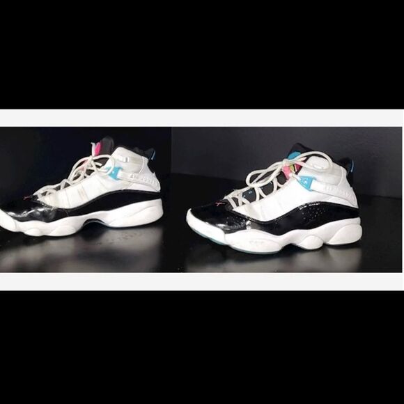 Nike Jordan 6 Rings Patent White Black Pink SOUTHBEACH Miami CK0017-100 Sz 9.